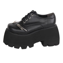 Angelic Imprint - Punk Lolita Round Toe Black Platform Shoes
