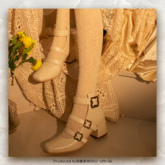 MODO - Vintage Elegant Lolita Three-buckle Mary Janes Shining Shoes
