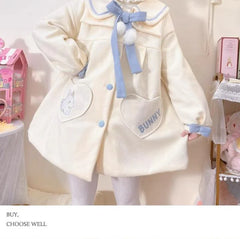 Niu Niu - Plus Size Lolita Coat Woolen Winter Lolita Overcoat