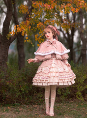 Youpairui - Helford - Sweet Coordinated Lolita Suit Pink Plaid Lolita SK Set