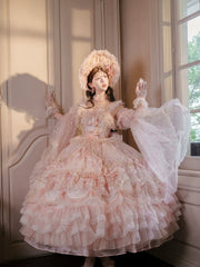 Cat Fairy - Runaway Princess - Pink Wedding Lolita Dress, Plus Size Friendly