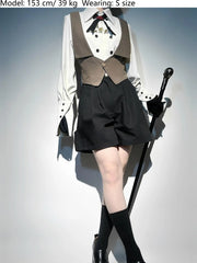 Designer's Gift - Narrative Poem - Ouji Lolita Shorts Suit with Shirt Cape and Vest