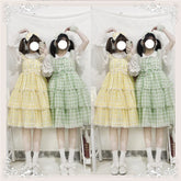 Sakurada Fawn - Plus Size Lolita Jumper Dress Plaid Sweet JSK