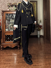 Gazing Galactic - Dawnbreak - Ouji Lolita Pants Suit with Military Coat and Cape