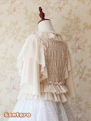 Sentaro - Butter - V Neckline Middle Sleeve Lolita Blouse