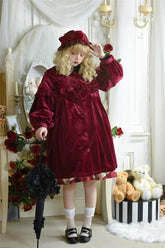 Dark Star Island - Winter Lolita Cape Velvet Antique Lolita Coat