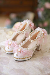 One Night - Gorgerous Bridal Lolita Shoes With 3 Heel Heights