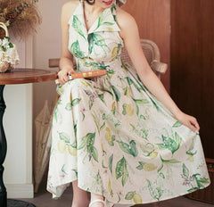 Forest Wardrobe - Afternoon Forest - Vintage Lolita Dress Halter Neck Open Back