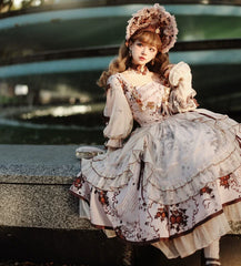 Miaoplus - Romantic Seizure - Sweet Lolita OP Mutton Sleeve Lolita Dress