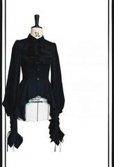 Danger Girl - The Persevering - Ouji Lolita Shirt Gothic Blouse with Mutton Sleeves