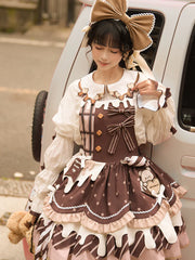 Half Sweet Lolita - Chocolate Milk Pie - Sweet Lolita Jumper Dress Summer Salopette