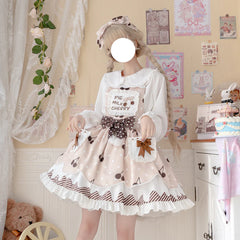 Eieyomi - Pie milk cherry - Sweet Lolita Salopette and Blouse