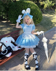 Daydream Whisper - Dream Doll - Plus Size Maid Lolita OP Suit Black and Blue Dress