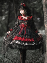 Uncle's Workshop - Night of Berea - Gothic Lolita OP Black and Red Lolita Dress
