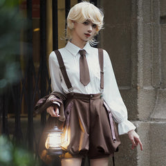 Letters from Unknown Star - Detective Rabbit Kiri - Spring Ouji Lolita Outfits Backpack Pants and Vest
