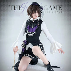 Forest Fluorescent Carps - The Judge's Game - Black Ouji Lolita Shorts Suit Prince Long Sleeved Shirt