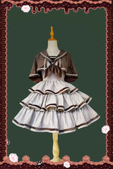 Infanta - From Afar - Vintage Striped Peppy-Style Lolita JSK & Cape