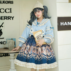 YingLuoFu - Winter Lolita Skirt Set - Starry Court Retro Palace SK Cloak