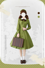 Forest Wardrobe - Winter Lolita Classic Front Open Stripe OP