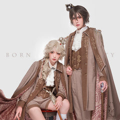 Youpairui - Sheffield - British Military Ouji Lolita Long Coat Full Set