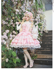 ZhiJinYuan - Love Notebook - Old School Lolita JSK Vintage Doll Tiered Dress