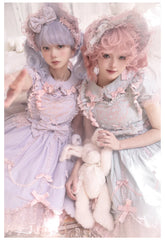 The Seventh Doll - Sweet Diary SP - Vintage Lolita Jumper Dress Petal-like Hem JSK Headdress Set