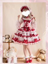 Sakurahime - Ribbon Strawberry - Sweet Lolita JSK and BNT with Old School Lolita Style