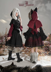 Wuyuzhe - Wolf Hunter - Gothic Lolita SK Set Halter Overskirt Cape Vest