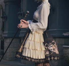 Krncrlo - Braver's Battle - Classic Lolita Patchwork Printed Skirt