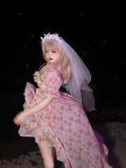 Yingtang - Berlin Rose - Plus Size Lolita Dress Puffy Trailing Floral Print