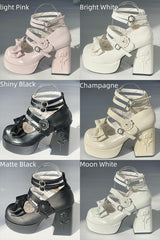 Dreamland - 11 cm Sweet Lolita Shoes with High Platform & Rose Print Heel