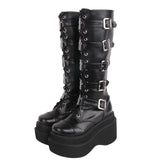 Angelic Imprint - J-fashion Punk Lolita Classic Black High Boots