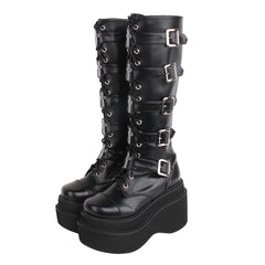 Angelic Imprint - J-fashion Punk Lolita Classic Black High Boots