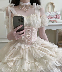 Original Design - Heart Flutter Love - Sweet Lolita Accessoriy Set and Inner Wear Multicolors