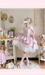Sakurada Fawn - Manta - Plus Size Sweet Lolita JSK Dress with Rose Decoration