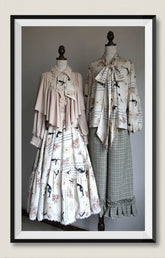 VTGDOLL - World War II love letter - Elegant Lolita Shirt and Lolita Painted SK