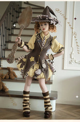 Piggy Bun- Witch Paradise - Kawaii Lolita OP Witch Themed Dress with Pointed Hem Vest