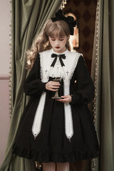 Sweet Date - Gothic Lolita Dress Black Nun OP for Halloween