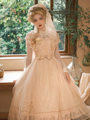 BittterSweet - Vintage Lolita OP Dress Old School Lace Long Dress