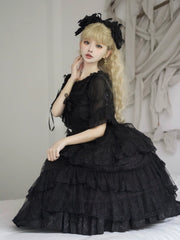 Eieyomi - Iris Love - Gothic Princess Lolita JSK Dress + Elegant Chiffon Top