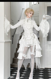 Forest Fluorescent Carps - Omega Wedding Gothic Ouji Lolita White Suit