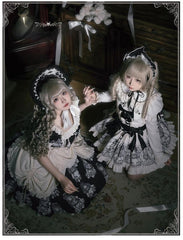 With PUJI - Doll Night - Vintage Twin Lolita OP Dress Embroidered Doll Dress