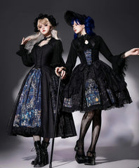 Susin Lolita - Night Traveler - Gothic Lolita Skirt Long Coat Long-Sleeved Shirt and Bustier