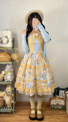 Miss Point - Daisy Lemon - Daily Lolita Lemon Print JSK Customized