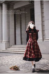 HuTaoMuJK - Madeleine - Classic Lolita JSK Suit Black Lolita Blouse and Coat