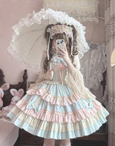ZhiJinYuan - Sweet Mousse - Sweet Lolita JSK in Playful Colors with Bow Decoration