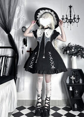 ZhiJinYuan - Spider Witch - Gothic Lolita Dark-theme Cobweb Unique OP