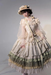 ZJstory - 14-line Poem Set - Classic Lolita Separate Dress Set Tiered Ruffles Skirt