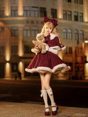 Tan Tuan - Winter Lolita Dress New Year Lolita JSK Plush Cape Set