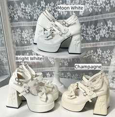 Dreamland - 11 cm Sweet Lolita Shoes with High Platform & Rose Print Heel